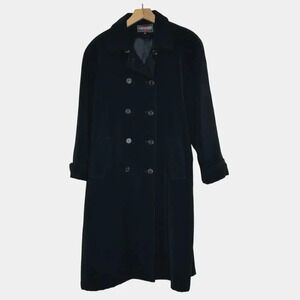 Rainshedder 12P Black long trench Coat Double Breasted Timeless Classic‎